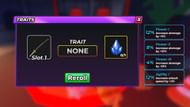 Use traits to improve your weapon's stats (Image via Roblox)